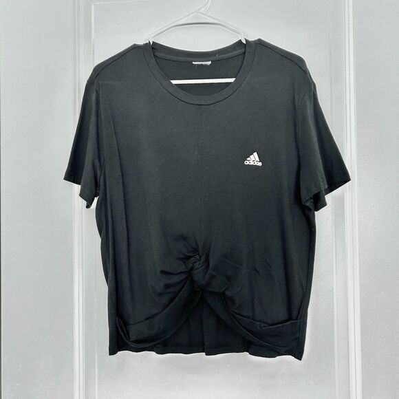 adidas Tops - Adidas (M) Black Knot-Front T-Shirt